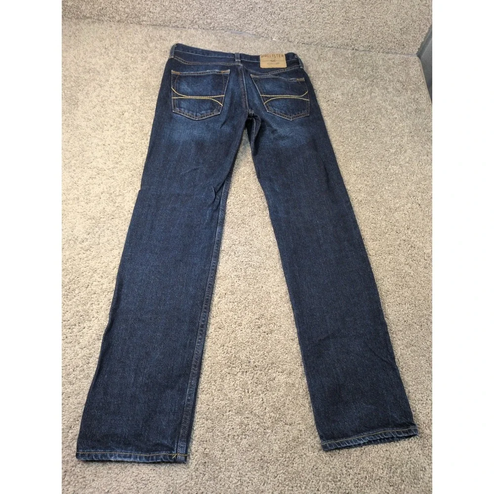 Hollister Epic Flex Straight Leg Dark‎ Wash Denim Jeans Mens 28x30 Indigo